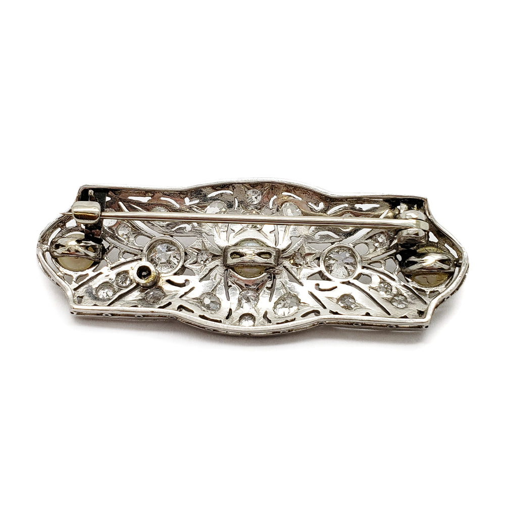 Edwardian Diamond Pearl Brooch | Era Design Vancouver Canada