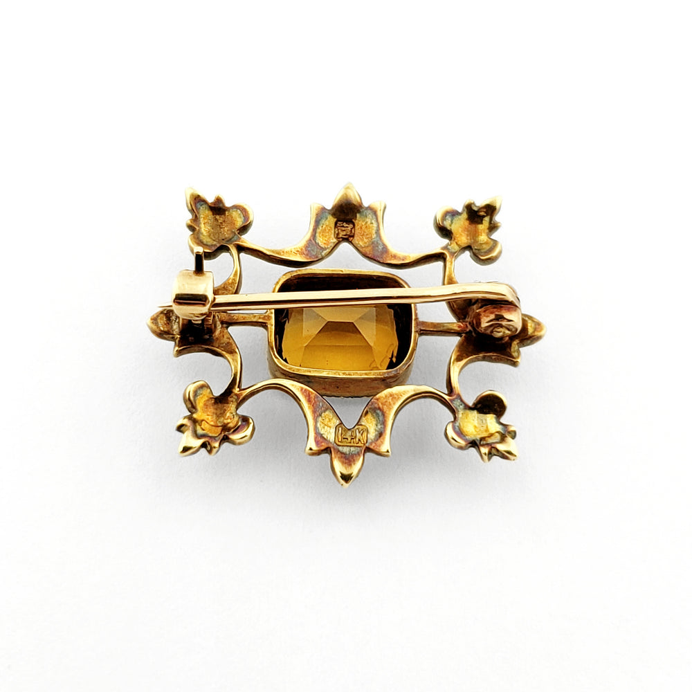 Edwardian Citrine Brooch | Era Design Vancouver Canada