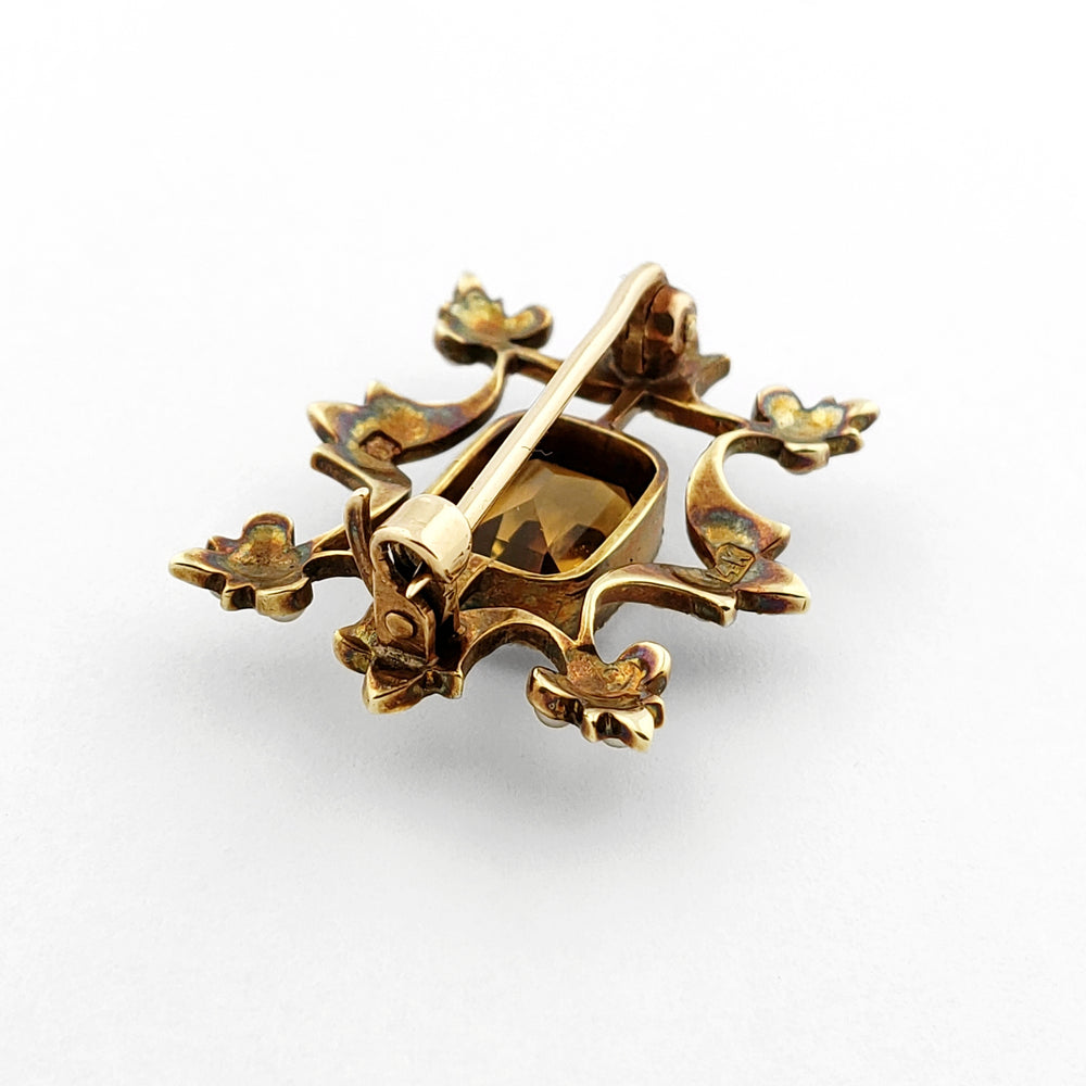 Edwardian Citrine Brooch | Era Design Vancouver Canada
