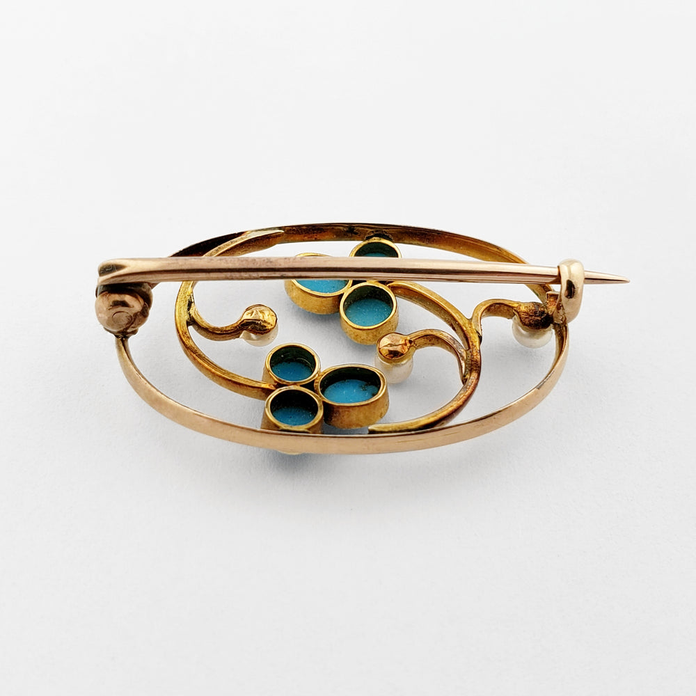Edwardian Turquoise Brooch | Era Design Vancouver Canada