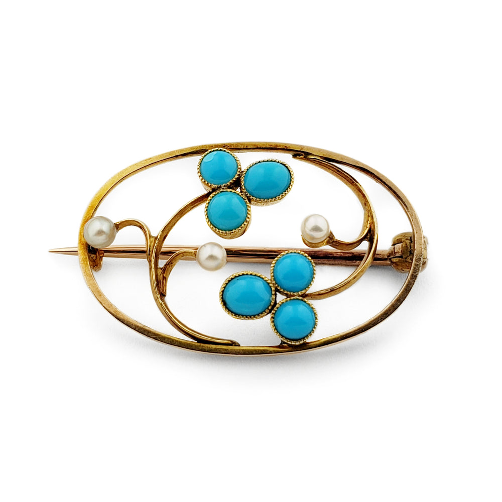 Edwardian Turquoise Brooch | Era Design Vancouver Canada
