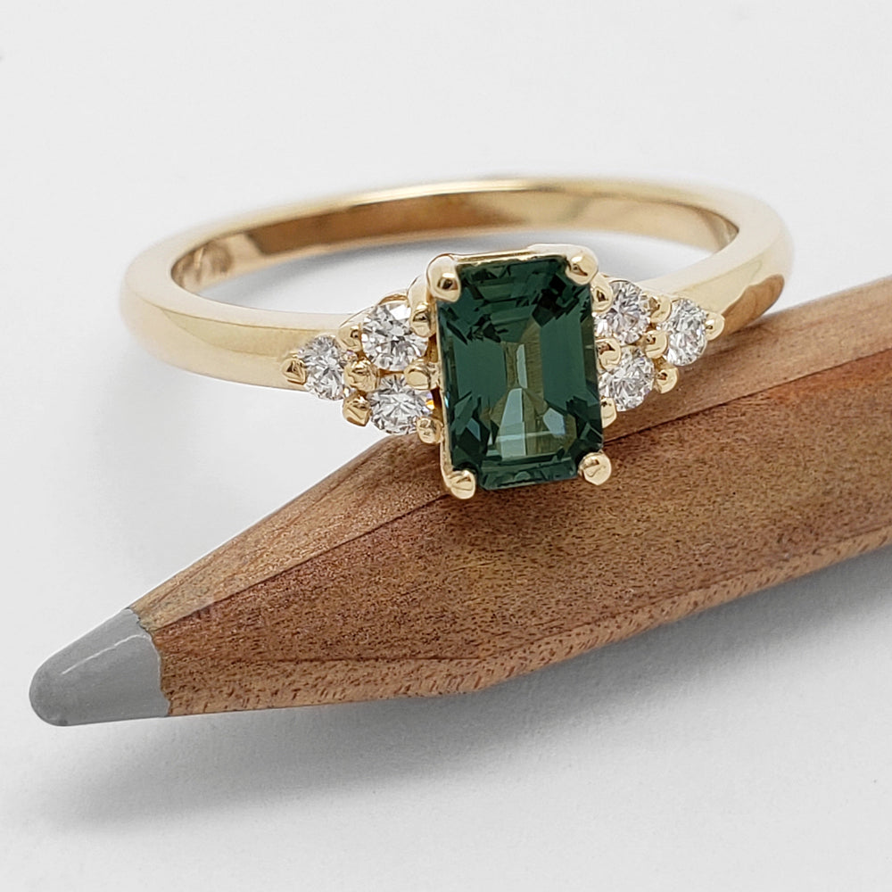 Green Sapphire Engagement Ring | Era Design Vancouver Canada
