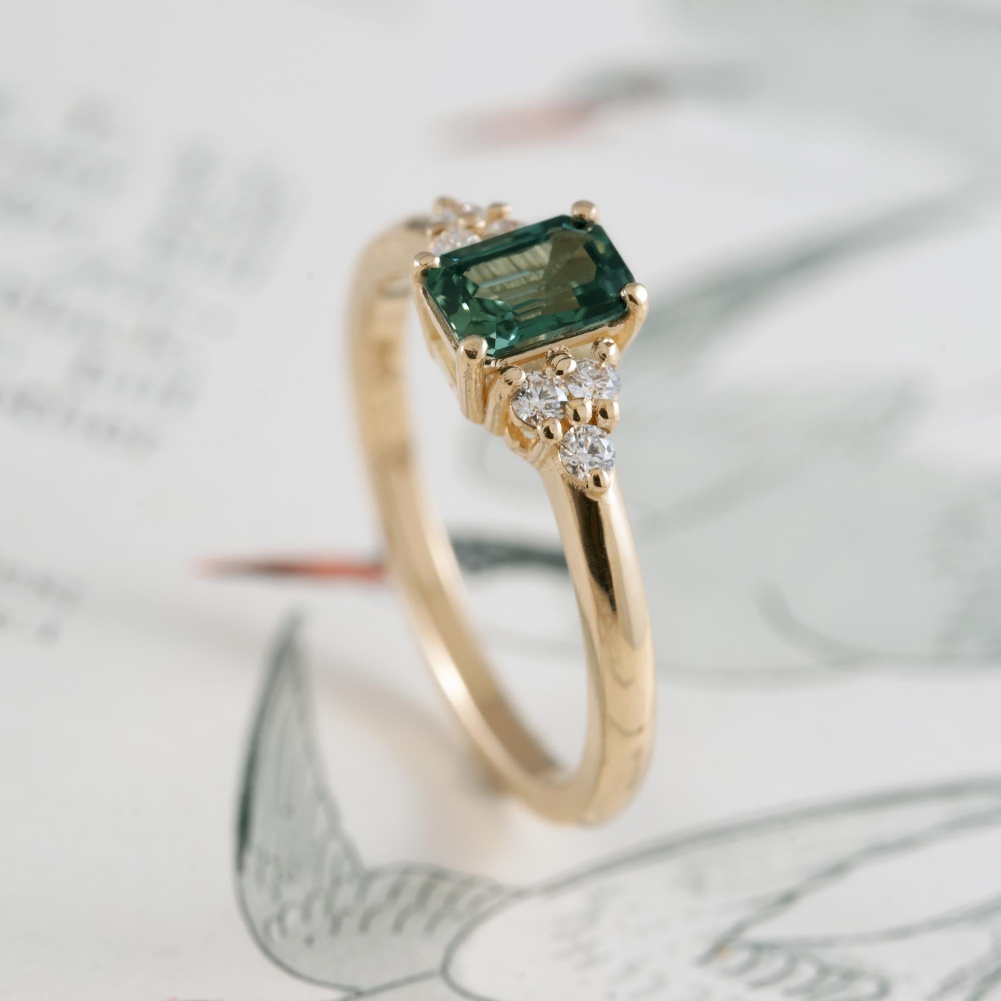 Green Sapphire Engagement Ring Era Design Vancouver Canada