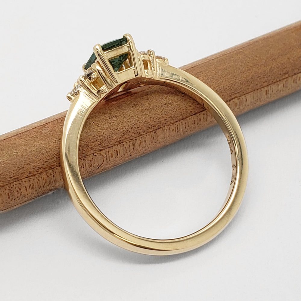 Green Sapphire Engagement Ring | Era Design Vancouver Canada