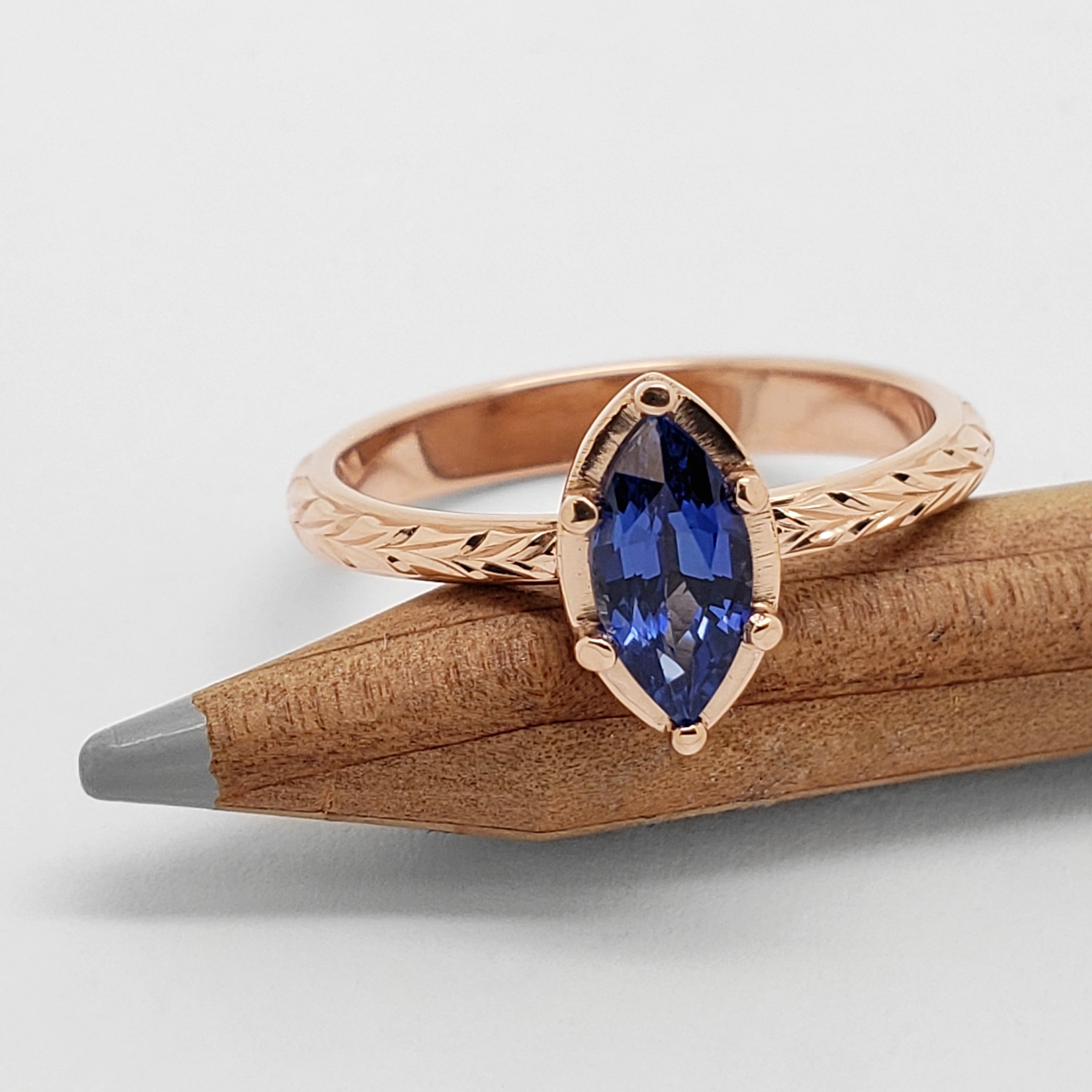 Marquis Sapphire Engagement Ring | Era Design Vancouver Canada