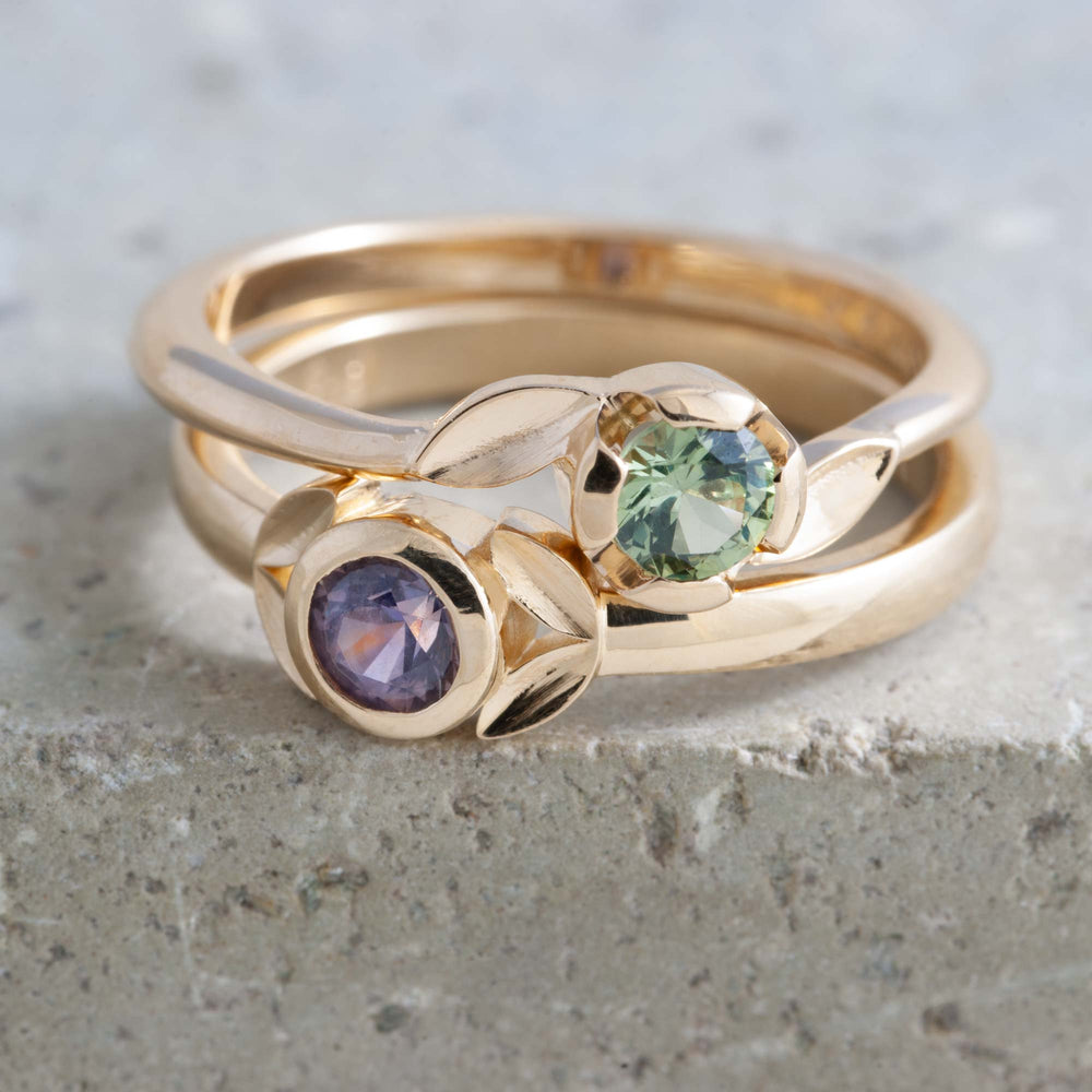 Yellow Gold Purple Sapphire Engagement Ring | Era Design Vancouver Canada