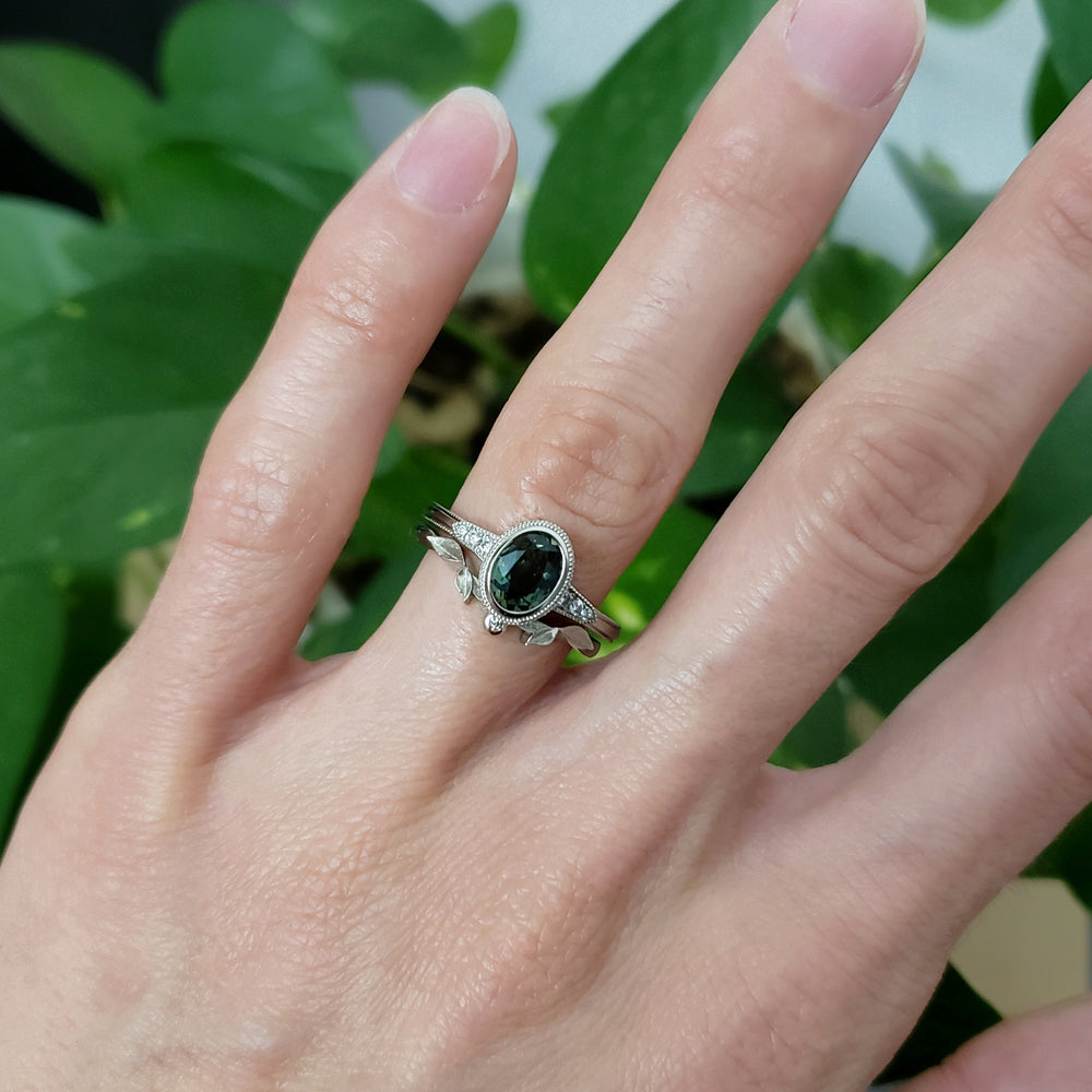 Green Sapphire Engagement Ring | Era Design Vancouver Canada