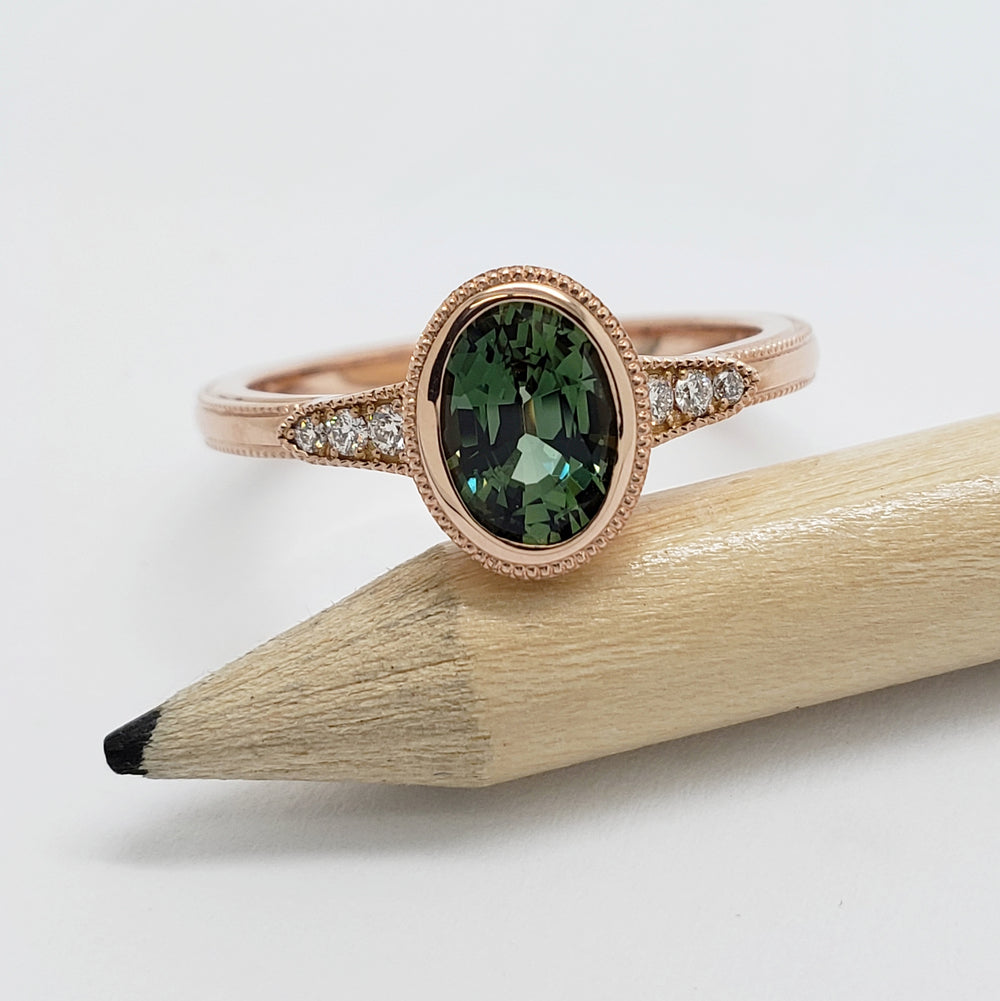 Green Sapphire Engagement Ring | Era Design Vancouver Canada