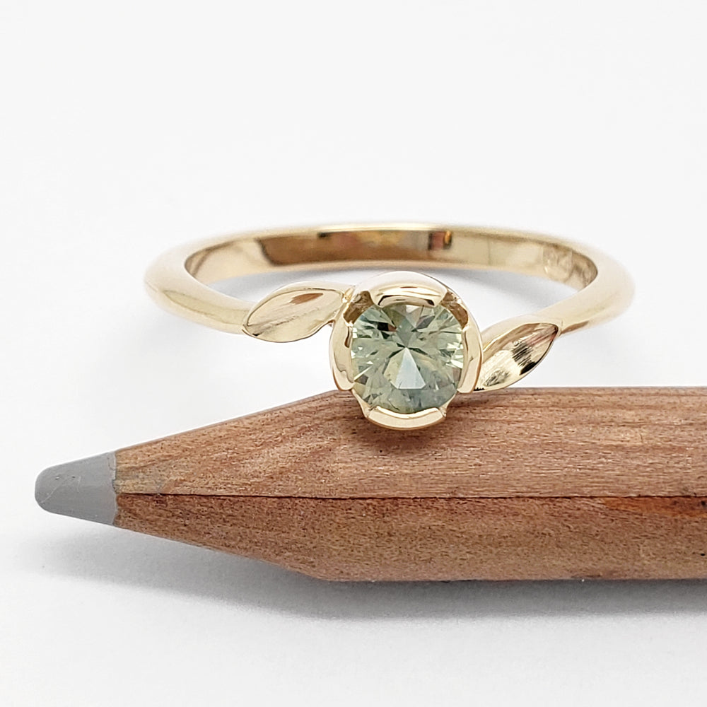 Green Sapphire Engagement Ring | Era Design Vancouver Canada