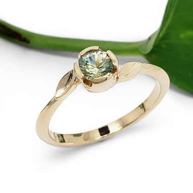 Green Sapphire Engagement Ring | Era Design Vancouver Canada