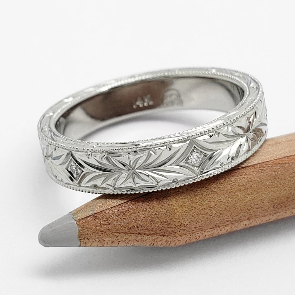 Hand Engraved Wedding Ring | Era Design Vancouver Canada 