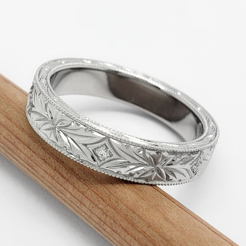 Hand Engraved Wedding Ring | Era Design Vancouver Canada 