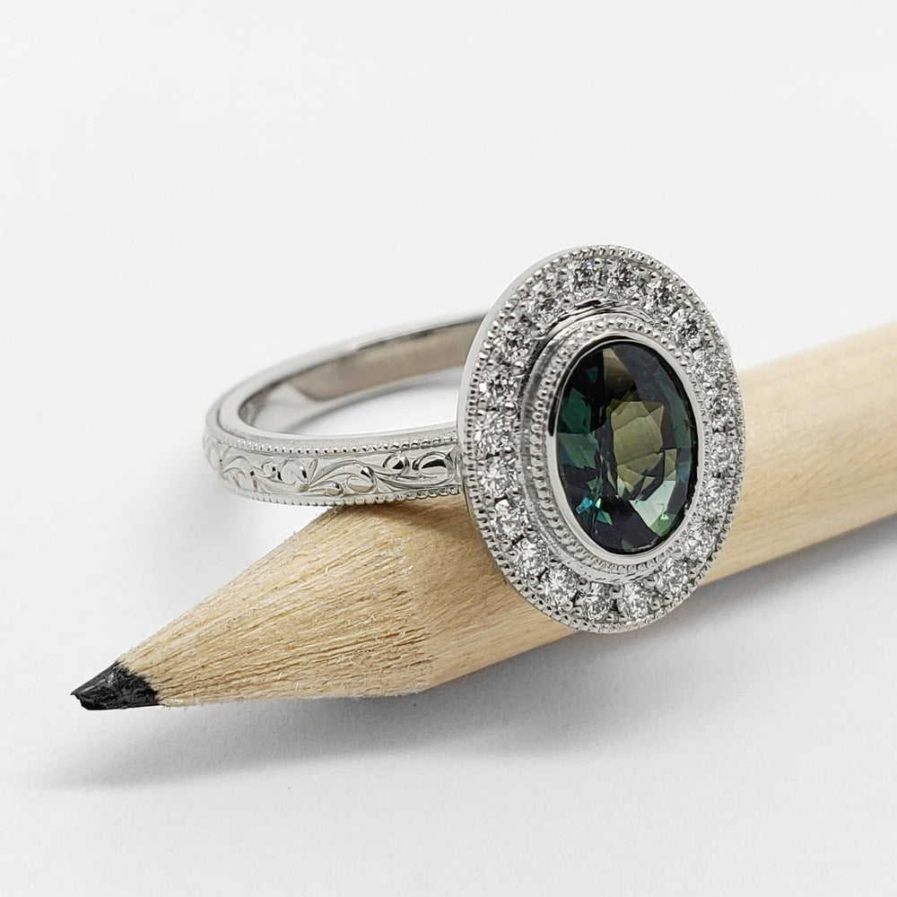 Sapphire and Diamond Engagement Ring | Era Design Vancouver Canada