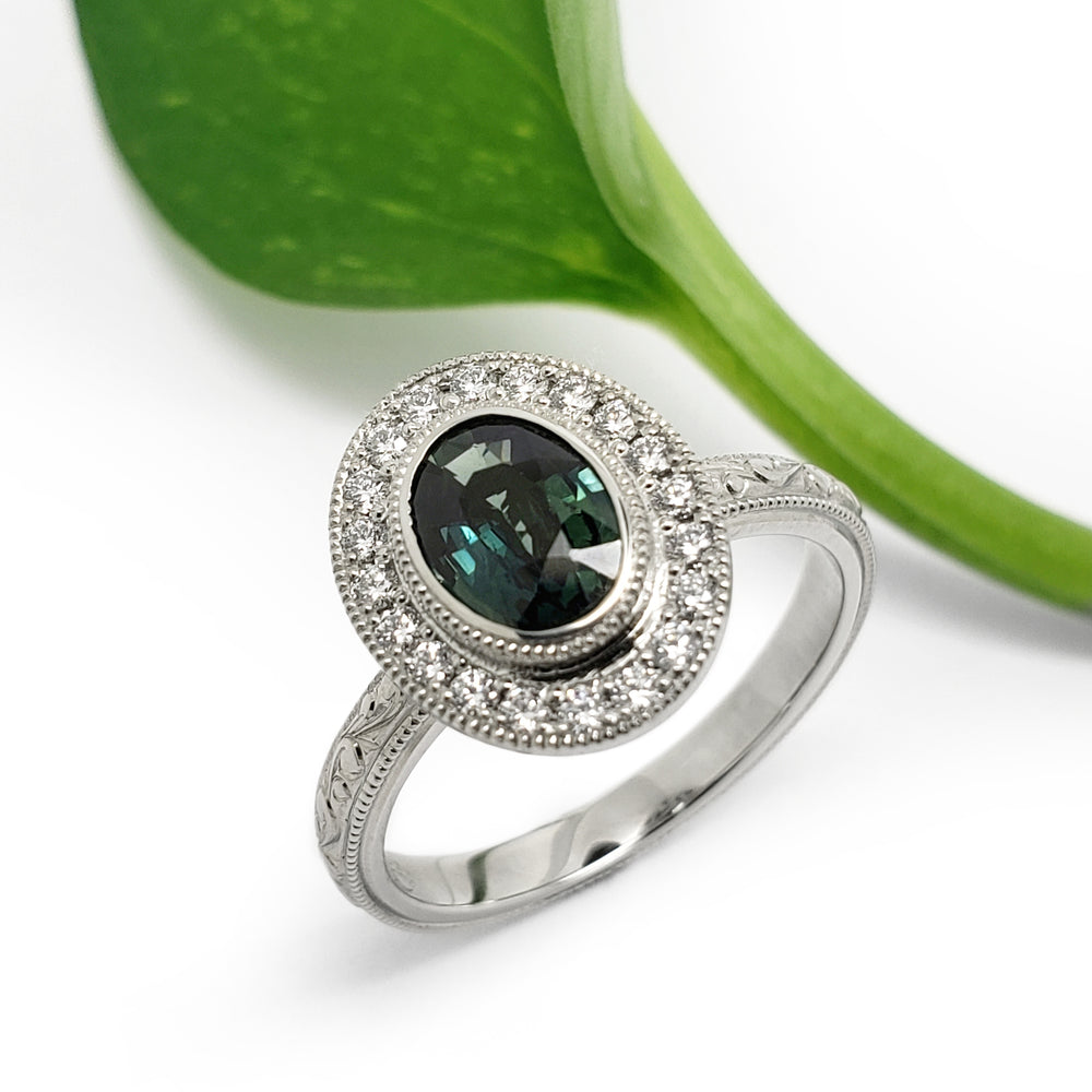 Sapphire and Diamond Engagement Ring | Era Design Vancouver Canada