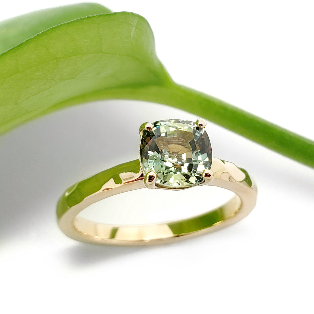 Green Sapphire Engagement Ring | Era Design Vancouver Canada