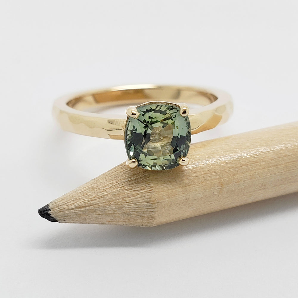 Green Sapphire Engagement Ring | Era Design Vancouver Canada