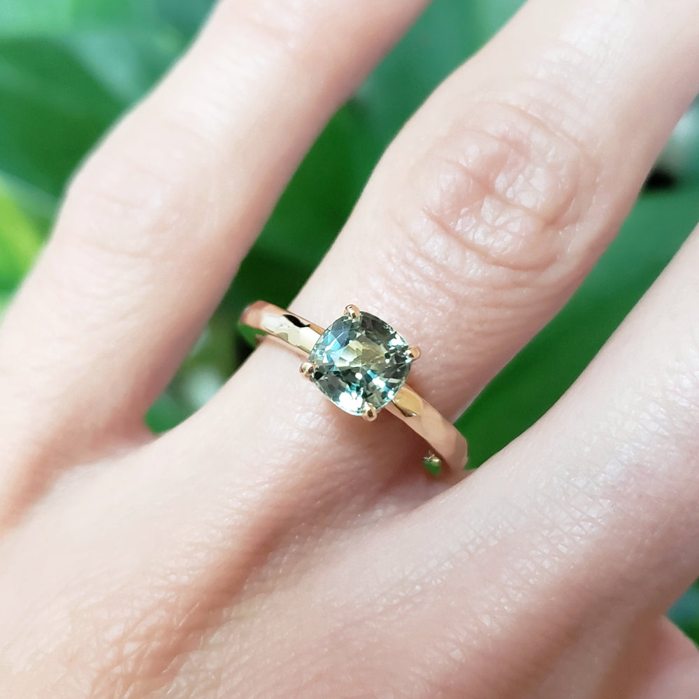 Green Sapphire Engagement Ring | Era Design Vancouver Canada
