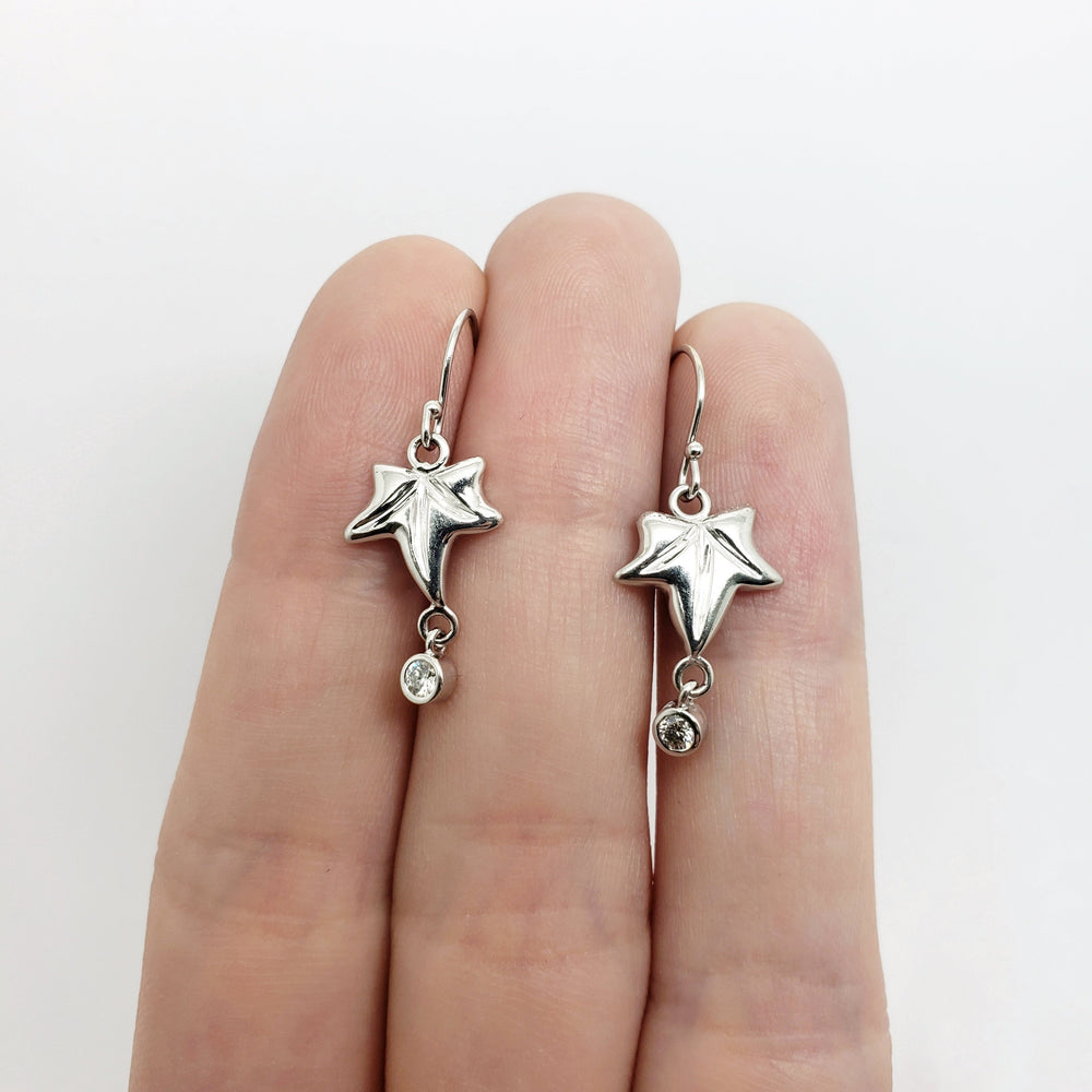 Diamond Leaf Earrings
