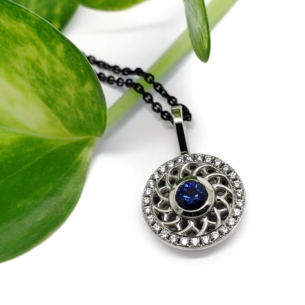 Sapphire and Diamond Pendant | Era Design Vancouver Canada