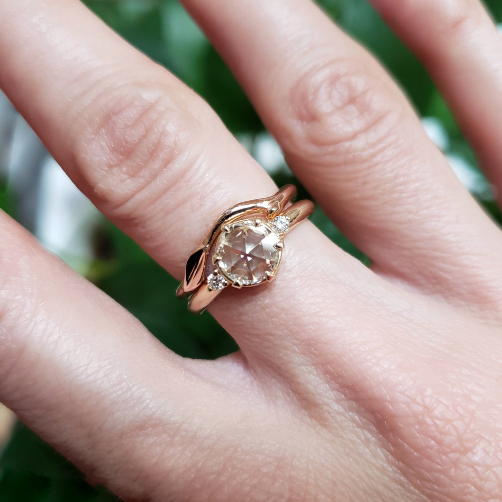 Rose Gold Leafy Wedding Ring | Era Design Vancouver Canada