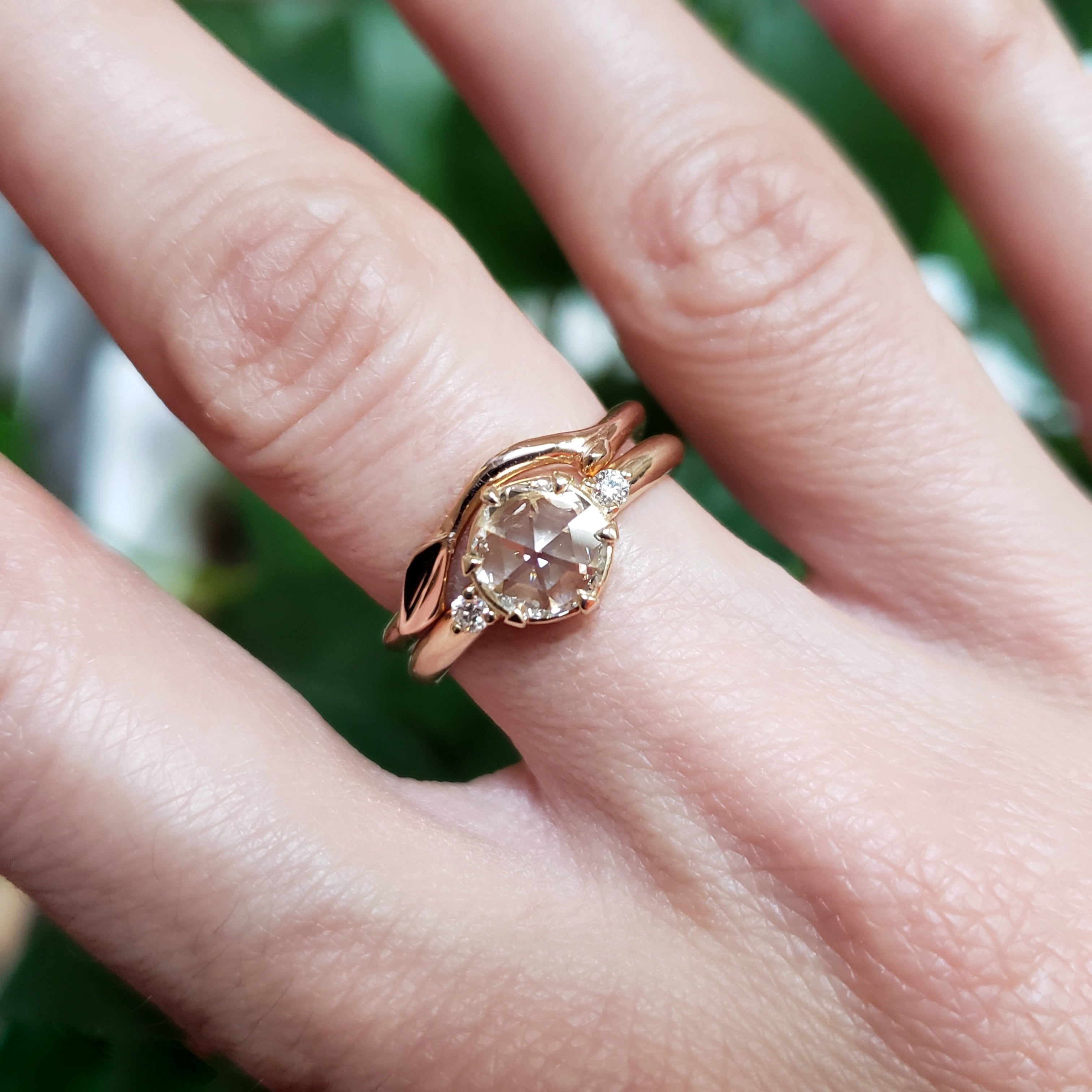 Rose Gold Leafy Wedding Ring | Era Design Vancouver Canada
