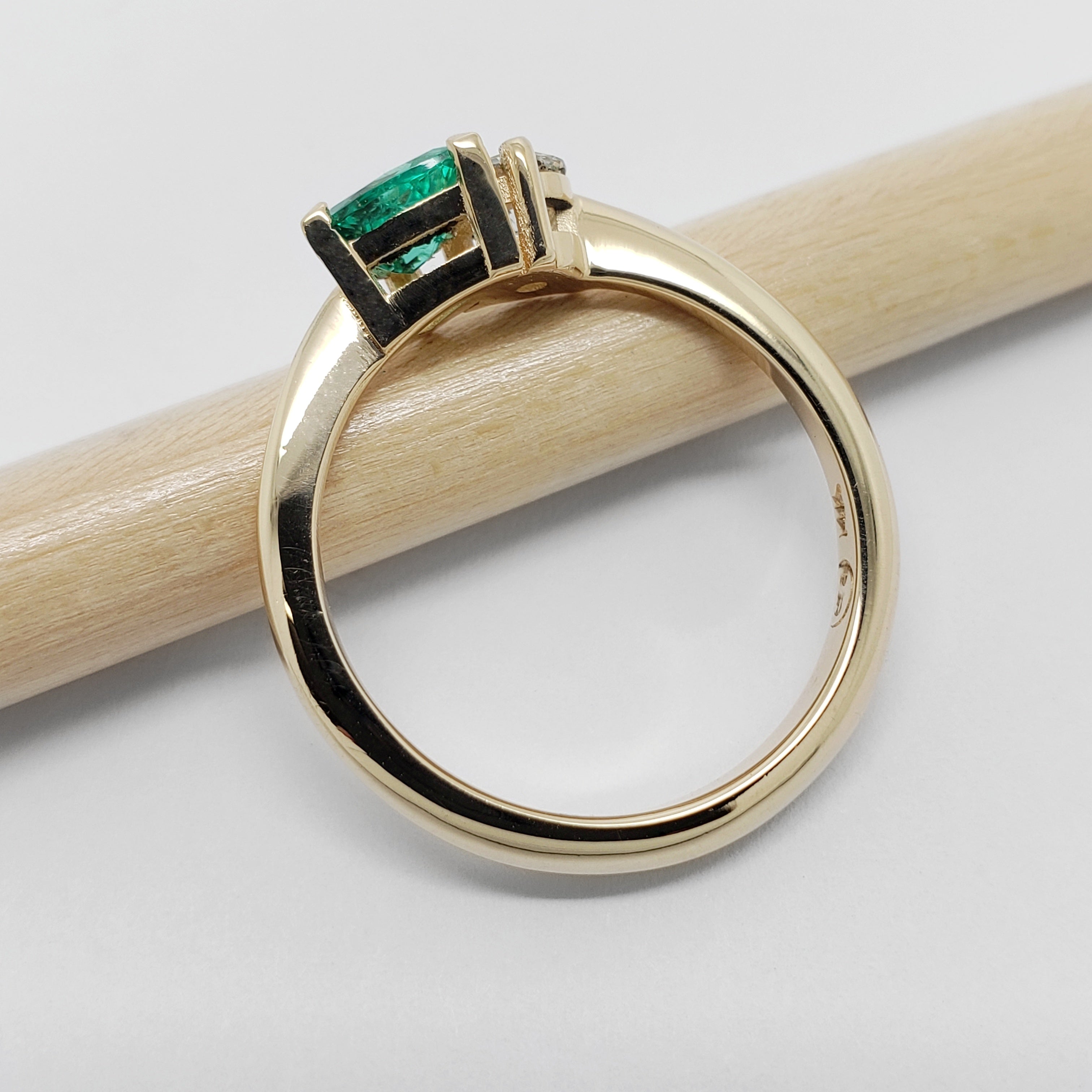 Emerald and Canadian Diamond Engagement Ring | Era Design Vancouver Canada