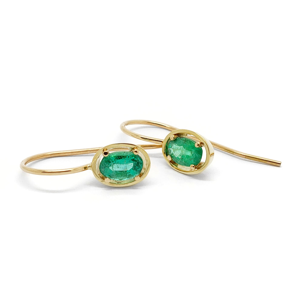 Oval Emerald Earrings