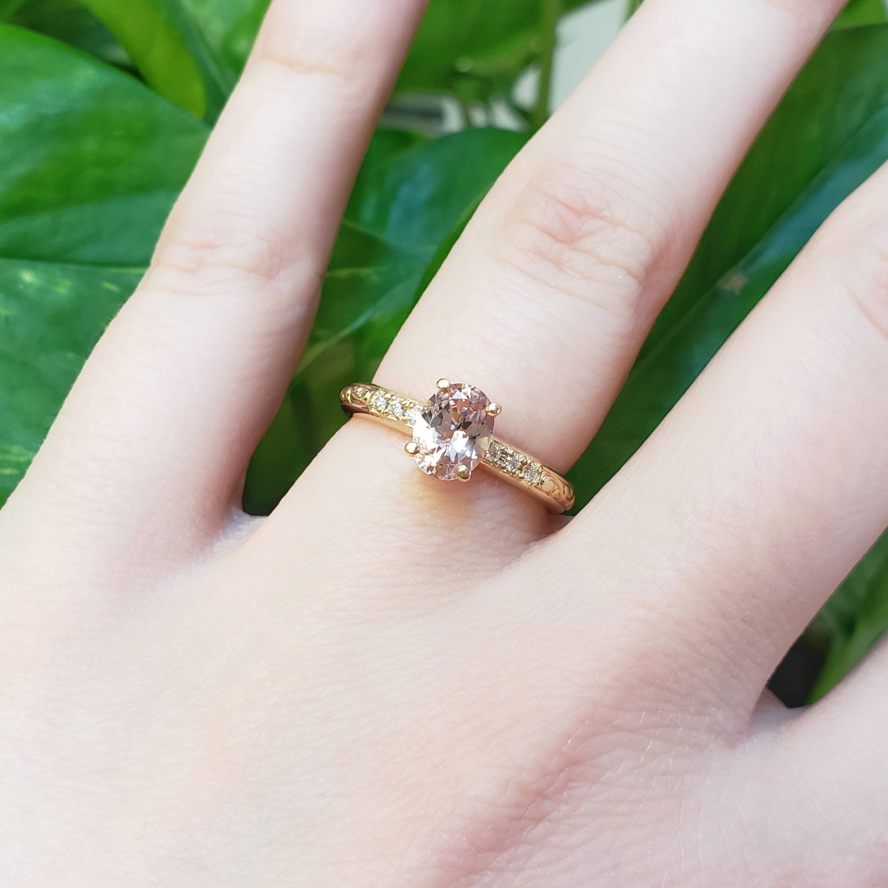 Peach Sapphire Engagement Ring | Era Design Vancouver Canada