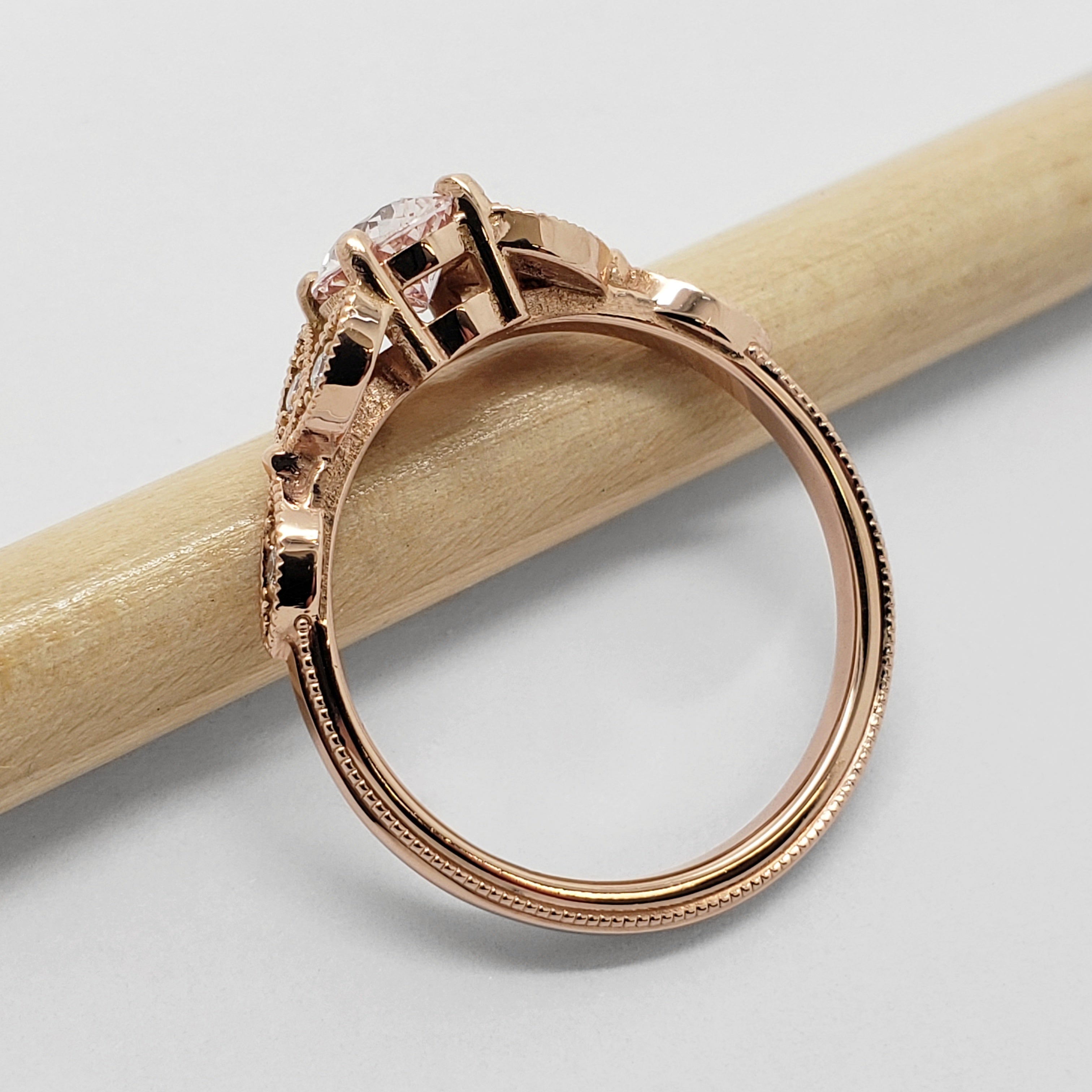Peach Sapphire Engagement Ring | Era Design Vancouver Canada