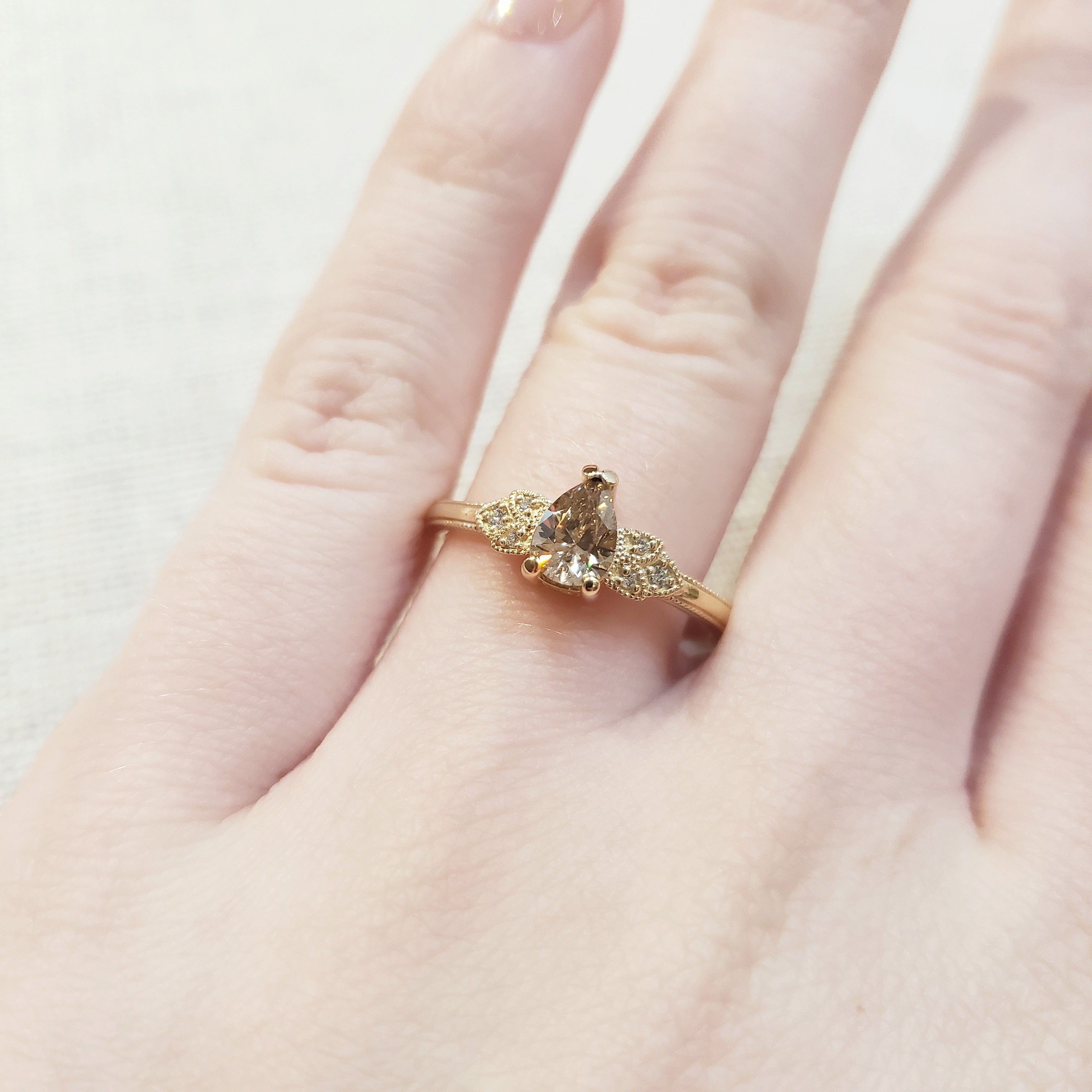 Champagne Diamond Engagement Ring | Era Design Vancouver Canada