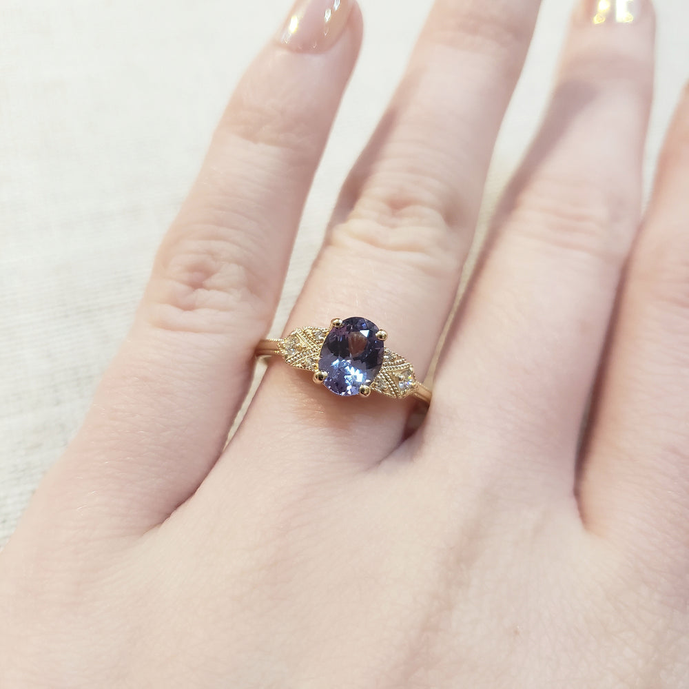 Sapphire and Diamond Engagement Ring | Era Design Vancouver Canada