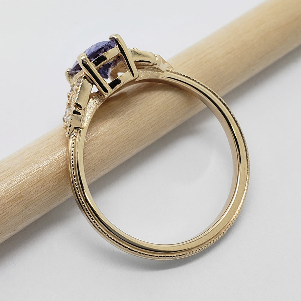 Sapphire and Diamond Engagement Ring | Era Design Vancouver Canada