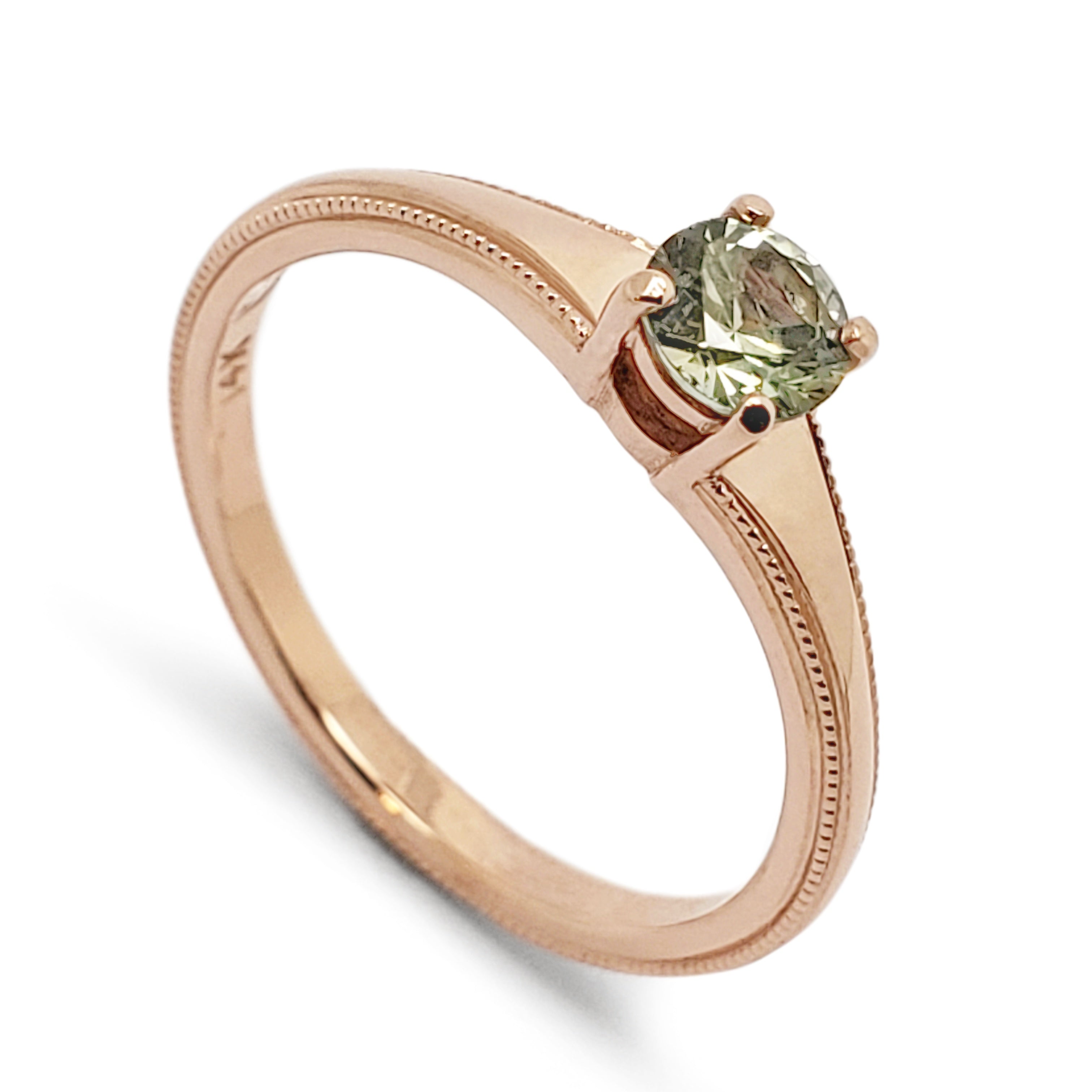 Green Sapphire Engagement Ring | Era Design Vancouver Canada