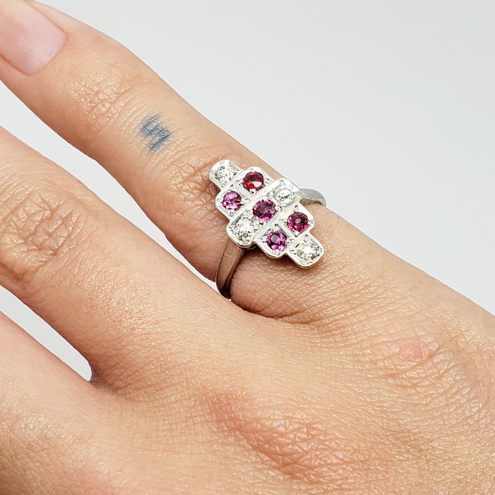 Vintage Ruby & Diamond Ring