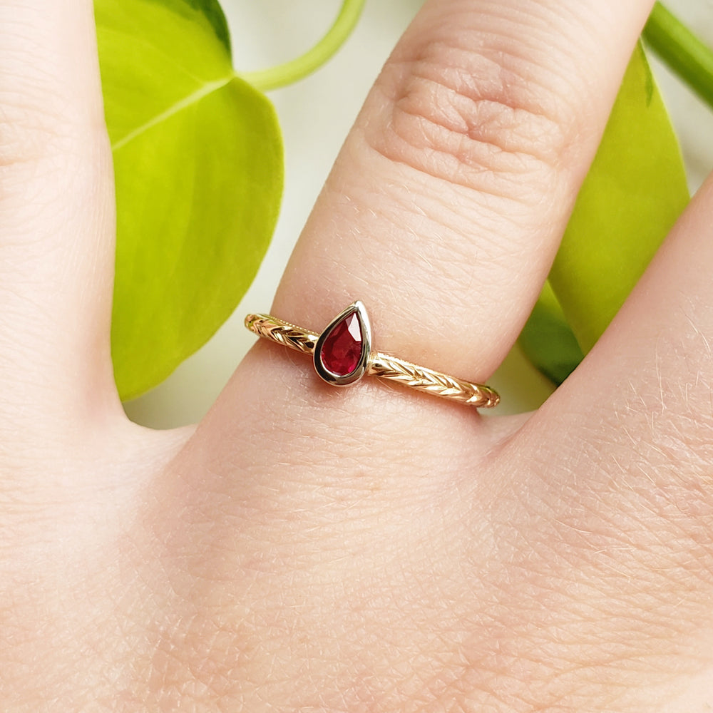 Yellow Gold Ruby Engagement Ring | Era Design Vancouver Canada
