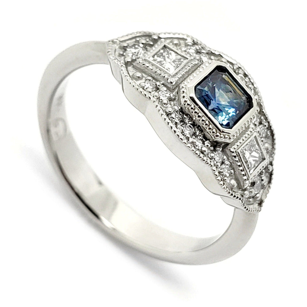 Sapphire & Lab Grown Diamond Engagement Ring | Era Design Vancouver Canada