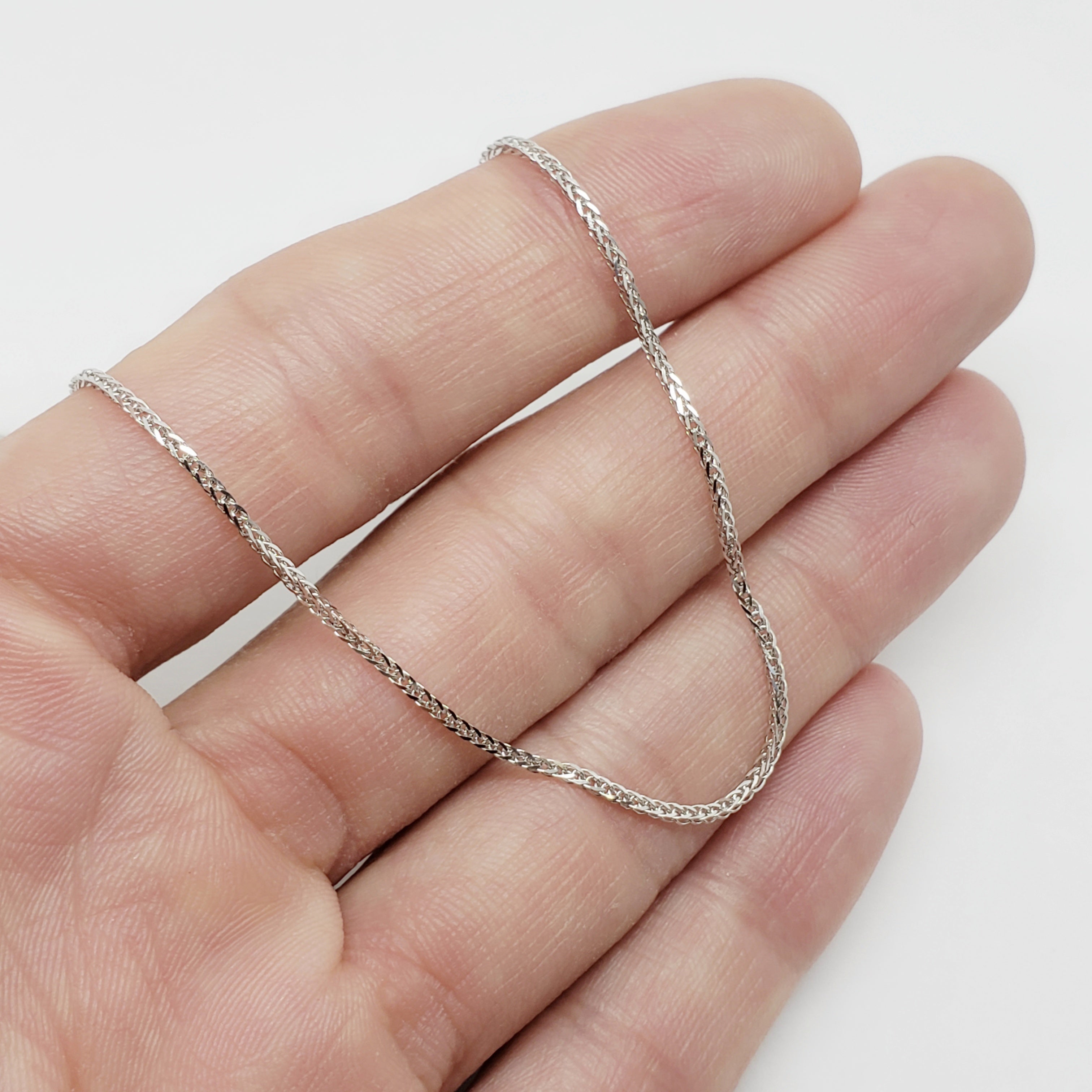 Round Wheat Chain 1.05mm in 10K White Gold – Ron George Jewelers