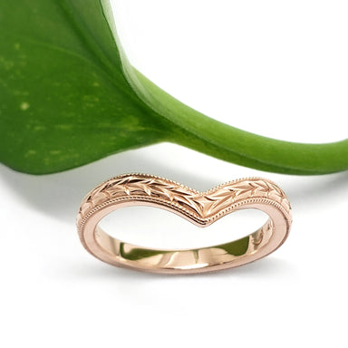 Rose Gold Engraved Wedding Ring | Era Design Vancouver Canada