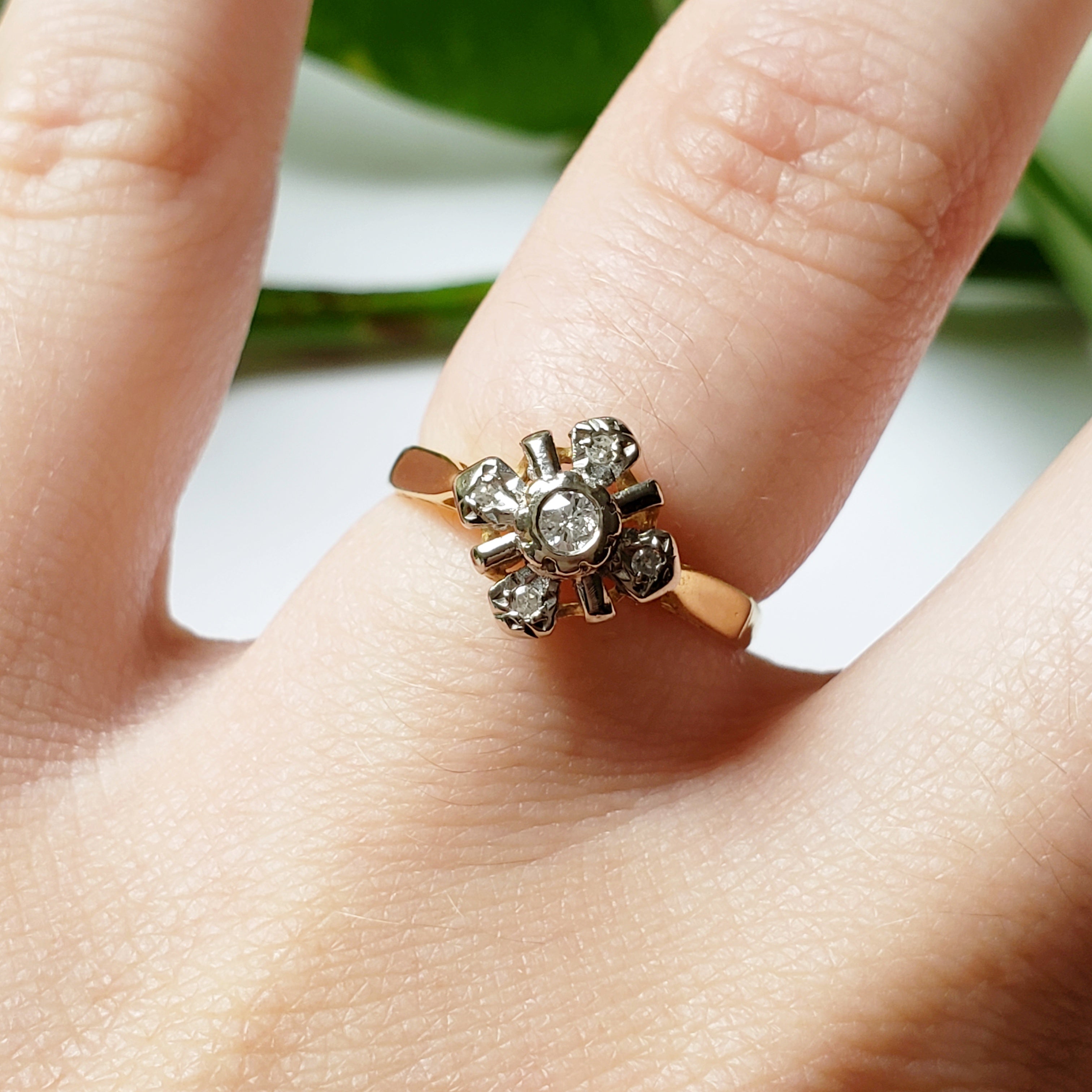 Art Deco Diamond & Sapphire Bombe Style Engagement Ring |Avalon Canyon –  Trumpet & Horn