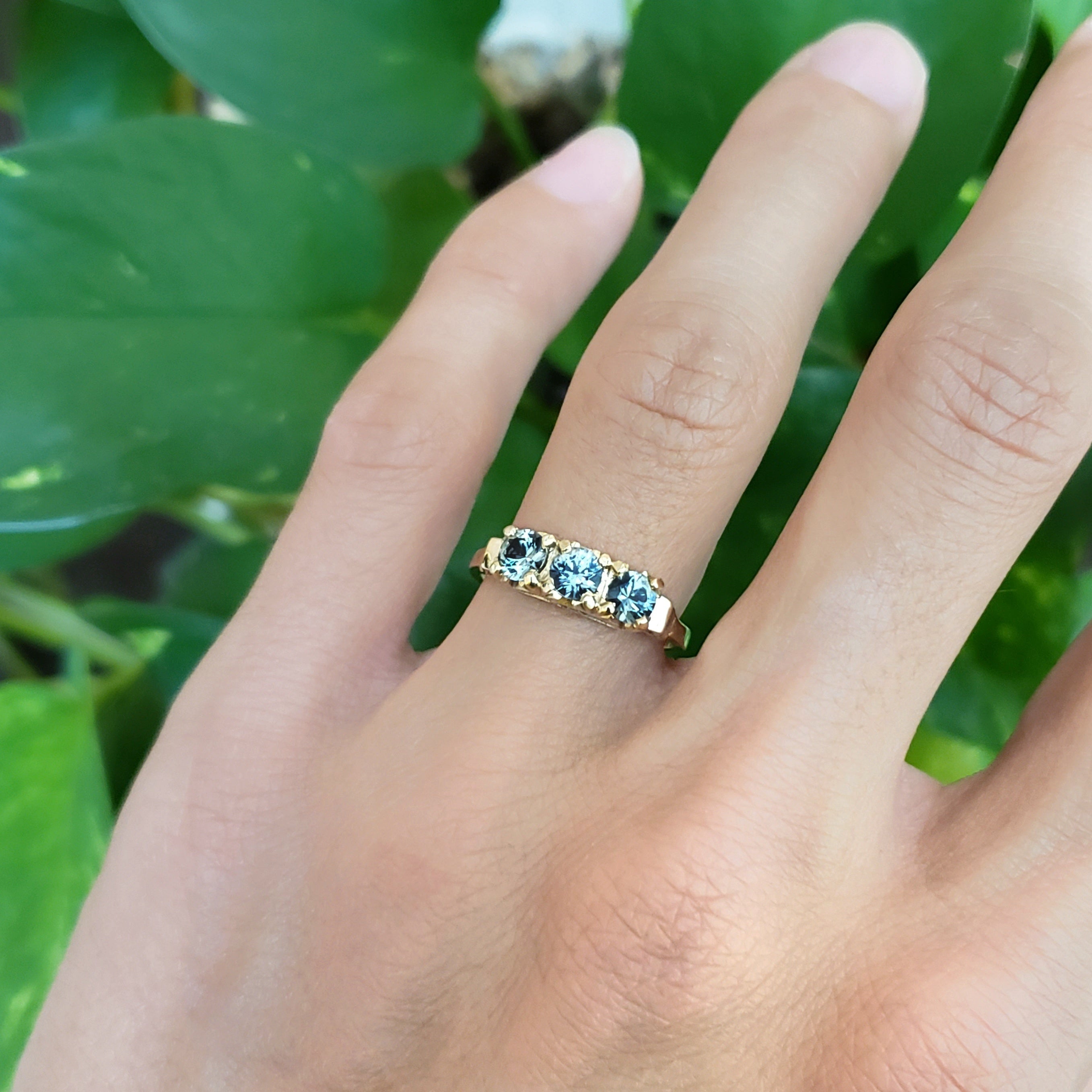 Custom Montana Sapphire Ring in Gold - Gardens of the Sun | Ethical Jewelry