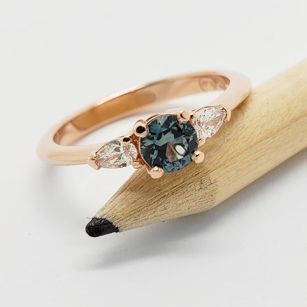 Sapphire and Lab Diamond Engagement Ring | Era Design Vancouver Canada